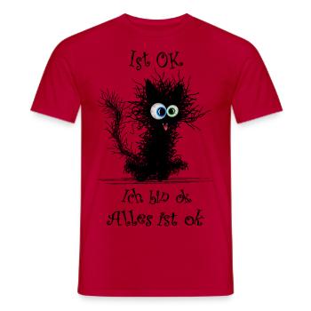 Chat je vais bien ça va - T-shirt homme - rouge - Devant - AI Model Male 178 dark (178cm)