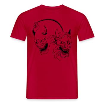 hannya masken - Männer T-Shirt - Rot - Vorne - AI Model Male 178 dark (178cm)