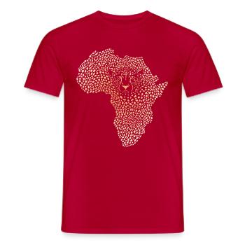 Symbol Africa in the cheetah camouflage - Men's T-Shirt - red - Front - AI Model Male 178 dark (178cm)