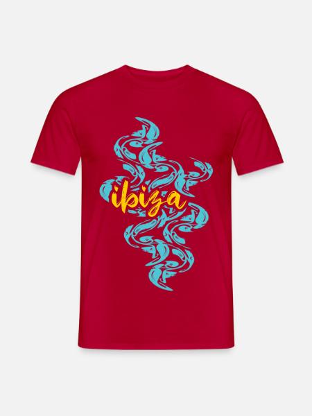 Ibiza Balearic Islands Flowers - Men's T-Shirt - red