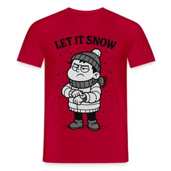 Que la neige tombe déjà à Noël - T-shirt homme - rouge - Devant - AI Model Male 178 dark (178cm)
