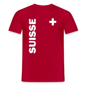 Cadeau de nati hockey sur glace drapeau pays suisse - T-shirt homme - rouge - Devant - AI Model Male 178 dark (178cm)