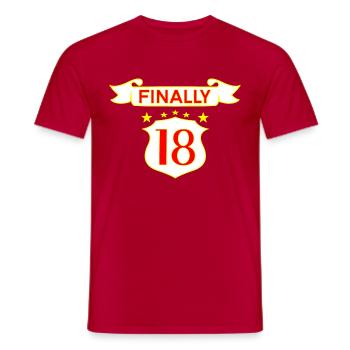 Idées cadeaux 18 anniversaire 18 nombre de dictons - T-shirt homme - rouge - Devant - AI Model Male 178 dark (178cm)