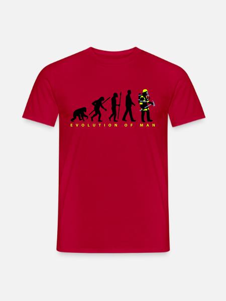 evolution_feuerwehrmann_012015_b_3c - Männer T-Shirt - Rot