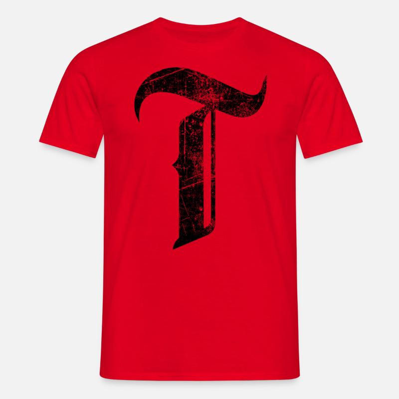 Tshirt alphabet initial T - Men's T-Shirt - red