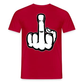 Middle Finger Hand Icon - Men's T-Shirt - red - Front - AI Model Male 178 dark (178cm)