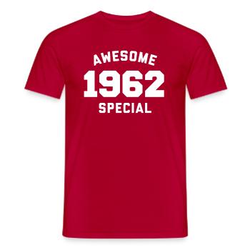 Funny Birthday Awesome Special 1962 - Men's T-Shirt - red - Front - AI Model Male 178 dark (178cm)