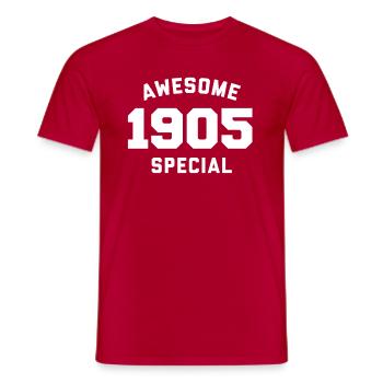 Lustiger Geburtstag Awesome Special 1905 - Männer T-Shirt - Rot - Vorne - AI Model Male 178 dark (178cm)