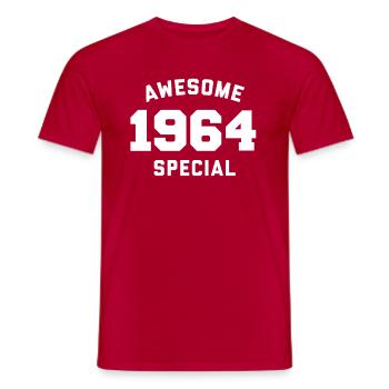 Funny Birthday Awesome Special 1964 - Men's T-Shirt - red - Front - AI Model Male 178 dark (178cm)