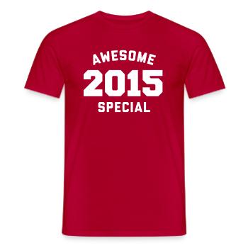Funny Birthday Awesome Special 2015 - Men's T-Shirt - red - Front - AI Model Male 178 dark (178cm)