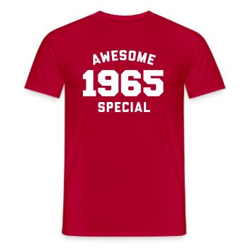 Funny Birthday Awesome Special 1965 - Men's T-Shirt - red - Front - AI Model Male 178 dark (178cm)