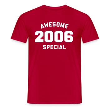 Funny Birthday Awesome Special 2006 - Men's T-Shirt - red - Front - AI Model Male 178 dark (178cm)
