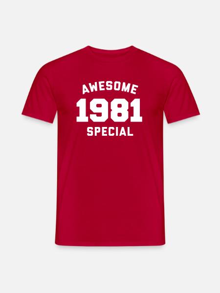 Funny Birthday Awesome Special 1981 - Men's T-Shirt - red