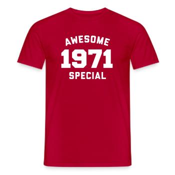Funny Birthday Awesome Special 1971 - Männer T-Shirt - Rot - Vorne - AI Model Male 178 dark (178cm)