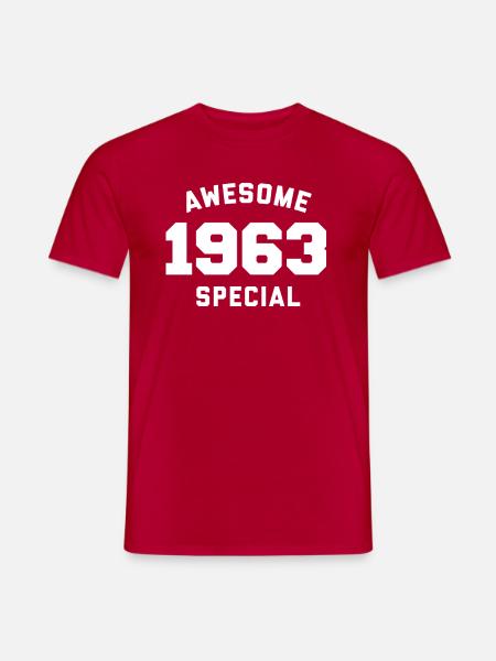 Funny Birthday Awesome Special 1963 - Men's T-Shirt - red