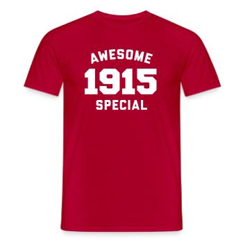 Lustiger Geburtstag Awesome Special 1915 - Männer T-Shirt - Rot - Vorne - AI Model Male 178 dark (178cm)