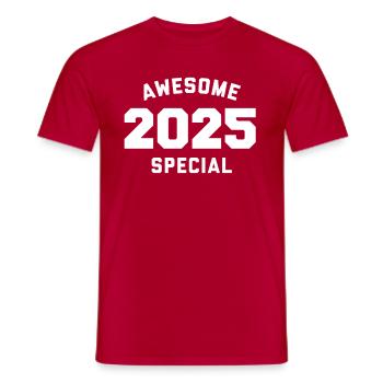 Funny Birthday Awesome Special 2025 - Men's T-Shirt - red - Front - AI Model Male 178 dark (178cm)