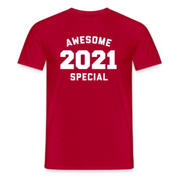 Drôle d’anniversaire Génial Spécial 2021 - T-shirt homme - rouge - Devant - AI Model Male 178 dark (178cm)