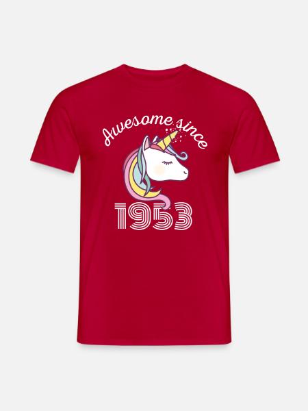 Funny Birthday Awesome Since 1953 - Men's T-Shirt - red