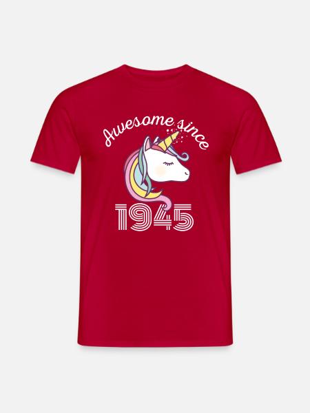 Funny Birthday Awesome Since 1945 - Men's T-Shirt - red