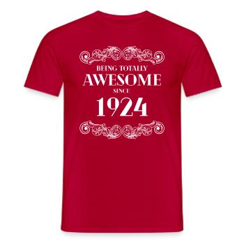 Lustiger Geburtstag ist seit 1924 total genial - Männer T-Shirt - Rot - Vorne - AI Model Male 178 dark (178cm)