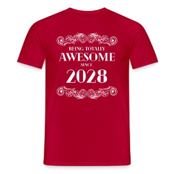 Drôle d’anniversaire étant totalement génial depuis 2028 - T-shirt homme - rouge - Devant - AI Model Male 178 dark (178cm)
