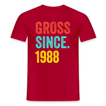 Funny Birthday Gross Since 1988 - Men's T-Shirt - red - Front - AI Model Male 178 dark (178cm)