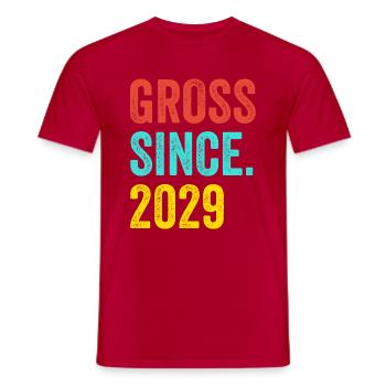 Funny Birthday Gross Since 2029 - Men's T-Shirt - red - Front - AI Model Male 178 dark (178cm)