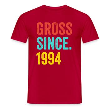 Drôle d’anniversaire brut depuis 1994 - T-shirt homme - rouge - Devant - AI Model Male 178 dark (178cm)