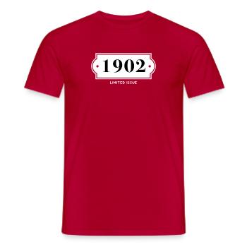 Drôle d’anniversaire numéro limité 1902 - T-shirt homme - rouge - Devant - AI Model Male 178 dark (178cm)