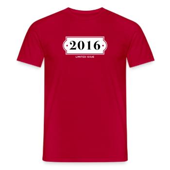 Drôle d’anniversaire numéro limité 2016 - T-shirt homme - rouge - Devant - AI Model Male 178 dark (178cm)
