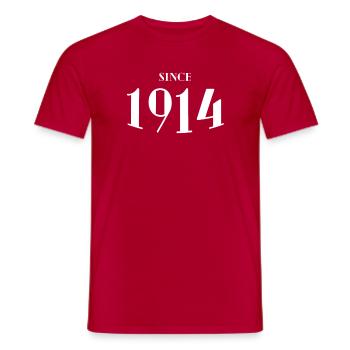 Lustiger Geburtstag seit 1914 - Männer T-Shirt - Rot - Vorne - AI Model Male 178 dark (178cm)