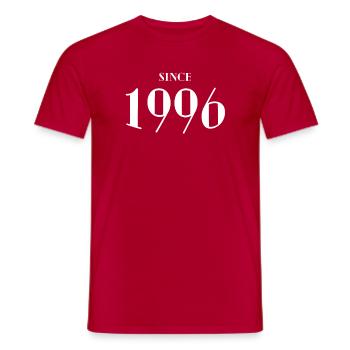 Drôle d’anniversaire depuis 1996 - T-shirt homme - rouge - Devant - AI Model Male 178 dark (178cm)
