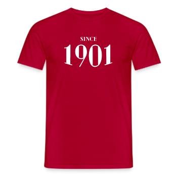 Drôle d’anniversaire depuis 1901 - T-shirt homme - rouge - Devant - AI Model Male 178 dark (178cm)
