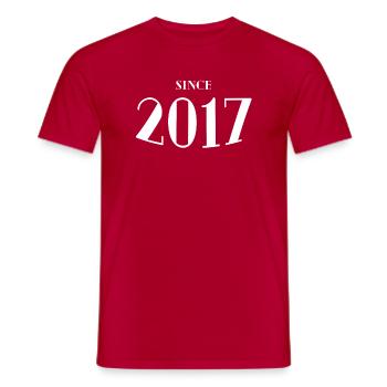 Funny Birthday Since 2017 - Men's T-Shirt - red - Front - AI Model Male 178 dark (178cm)