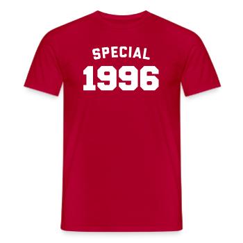 Drôle d’anniversaire Spécial 1996 - T-shirt homme - rouge - Devant - AI Model Male 178 dark (178cm)