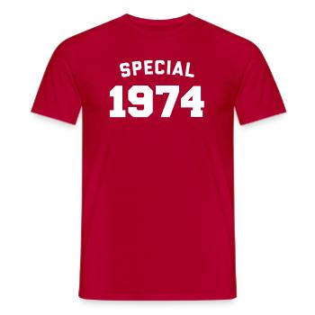 Lustiges Geburtstags-Special 1974 - Männer T-Shirt - Rot - Vorne - AI Model Male 178 dark (178cm)
