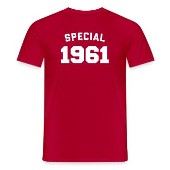 Funny Birthday Special 1961 - Men's T-Shirt - red - Front - AI Model Male 178 dark (178cm)