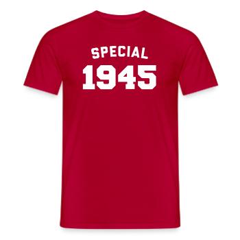 Lustiges Geburtstags-Special 1945 - Männer T-Shirt - Rot - Vorne - AI Model Male 178 dark (178cm)