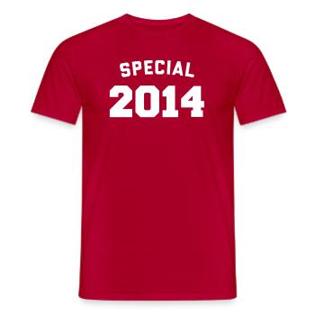 Drôle d’anniversaire spécial 2014 - T-shirt homme - rouge - Devant - AI Model Male 178 dark (178cm)