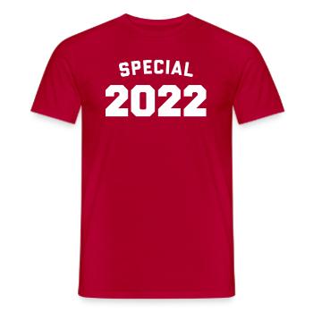 Drôle d’anniversaire Spécial 2022 - T-shirt homme - rouge - Devant - AI Model Male 178 dark (178cm)