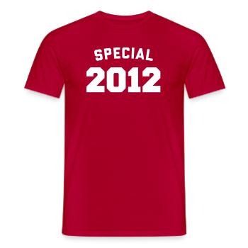 Drôle d’anniversaire spécial 2012 - T-shirt homme - rouge - Devant - AI Model Male 178 dark (178cm)