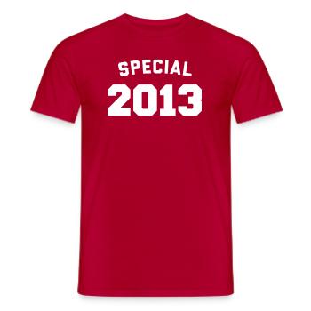 Funny Birthday Special 2013 - Men's T-Shirt - red - Front - AI Model Male 178 dark (178cm)