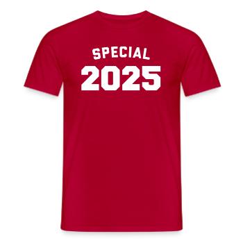 Funny Birthday Special 2025 - Men's T-Shirt - red - Front - AI Model Male 178 dark (178cm)