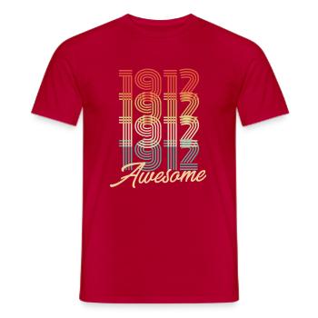 Funny Birthday Awesome 1912 - Männer T-Shirt - Rot - Vorne - AI Model Male 178 dark (178cm)