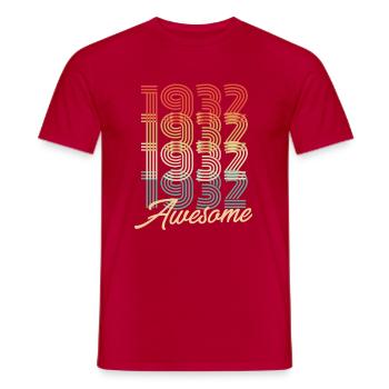 Drôle d’anniversaire génial 1932 - T-shirt homme - rouge - Devant - AI Model Male 178 dark (178cm)