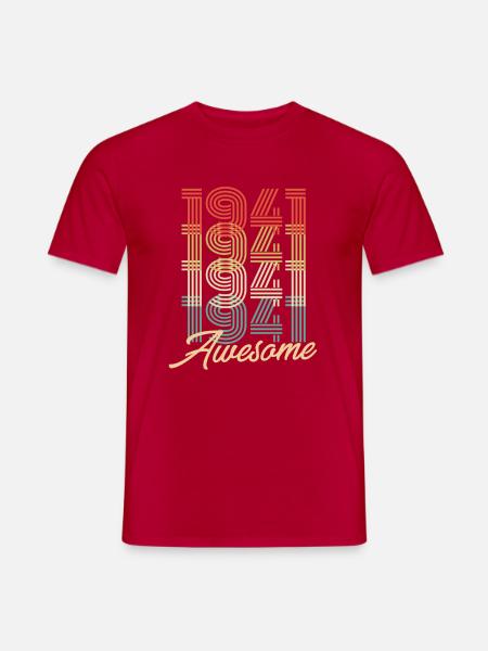 Funny Birthday Awesome 1941 - Men's T-Shirt - red