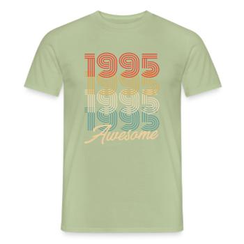 Funny Birthday Awesome 1995 - Men's T-Shirt - sage - Front - AI Model Male 178 light (178cm)