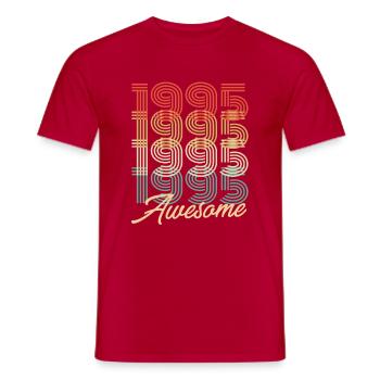 Funny Birthday Awesome 1995 - Männer T-Shirt - Rot - Vorne - AI Model Male 178 dark (178cm)