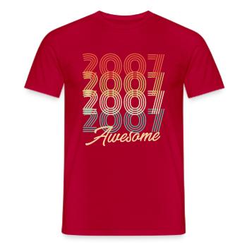 Lustiger Geburtstag Awesome 2007 - Männer T-Shirt - Rot - Vorne - AI Model Male 178 dark (178cm)